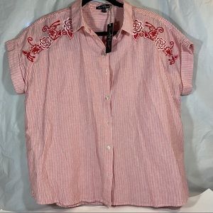 *final price* Velvet Heart embroidered button down (M)
